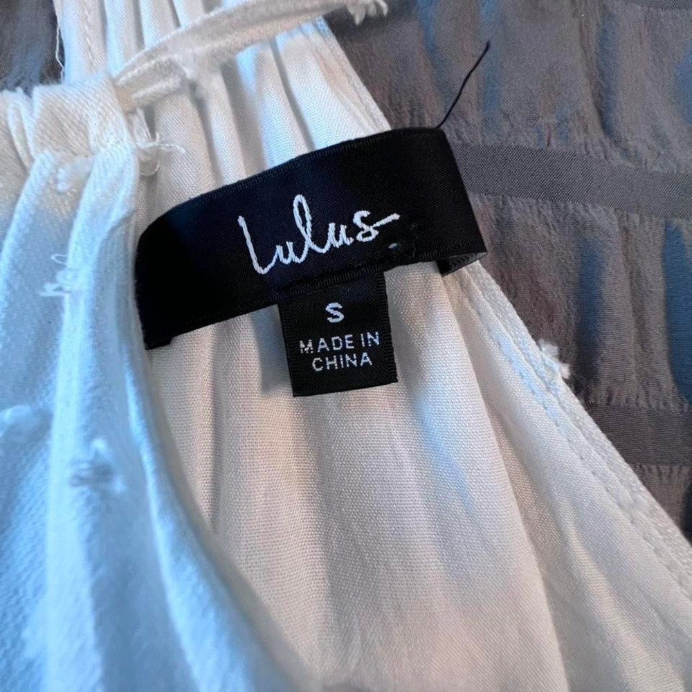 White Lulus mini halter dress with ruffled hem Women's size small‎ - Picture 7 of 8